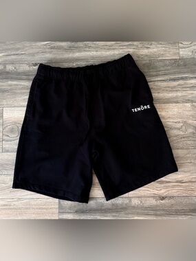 Tenore Black Logo Athletic Shorts size Large